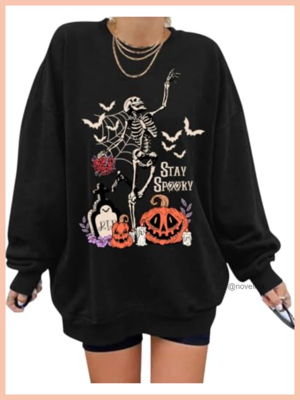 Halloween Sweatshirt Women Oversized Pullover Ghost Pumpkin Graphic Fall